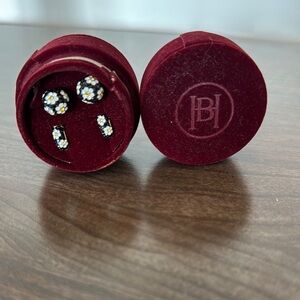 Hillberg and Berk Floral Studs with mini hoop